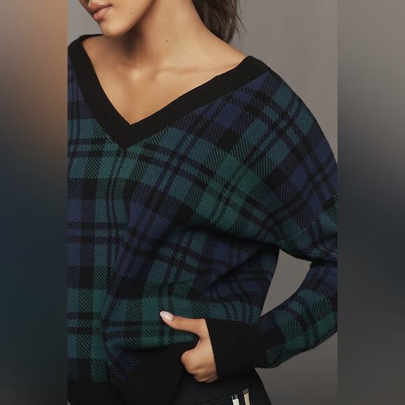 Beach Riot Joey Sweater Wintergreen Plaid XL - Picture 4 of 9